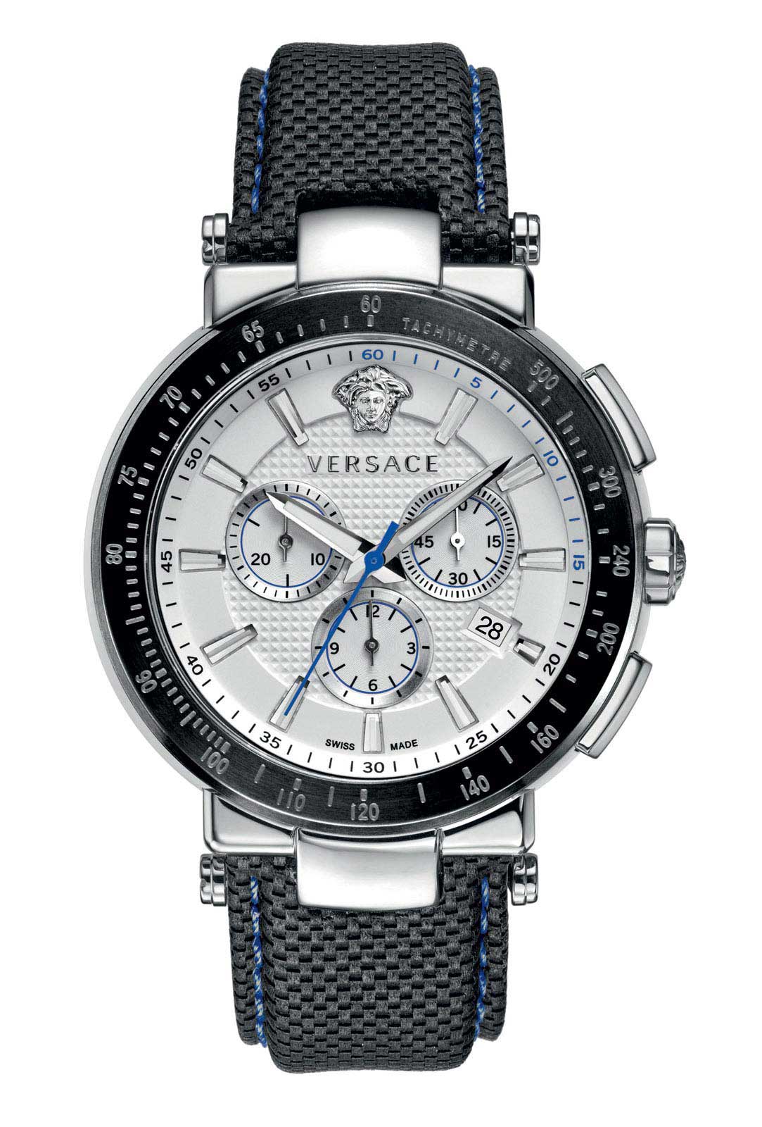Versace QUARTZ CHRONO watch 5030D STEEL WHITE - Click Image to Close